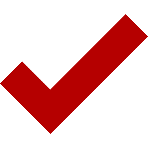 Icono de marca de verificación roja