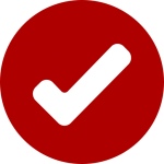 Red round tick icon