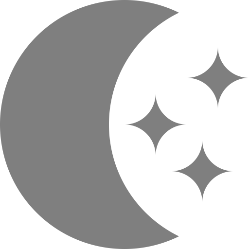 Symbole de la lune avec des étoiles png sans fond gris