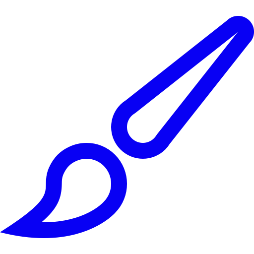 Icône de brosse de conception bleue