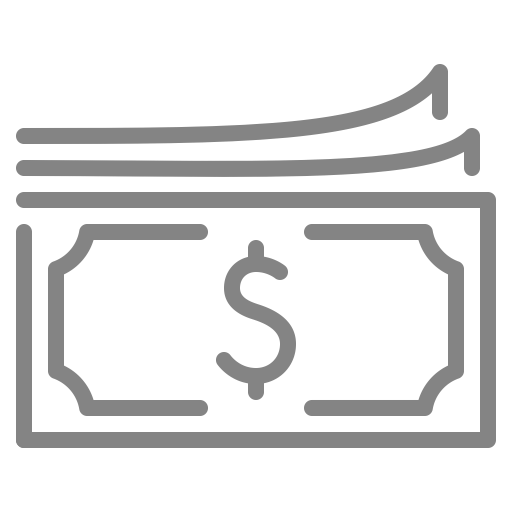 Icône de l'argent (symbole PNG) gris