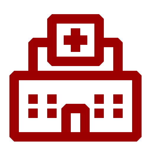 Icône de l'hôpital médical (symbole png) rouge
