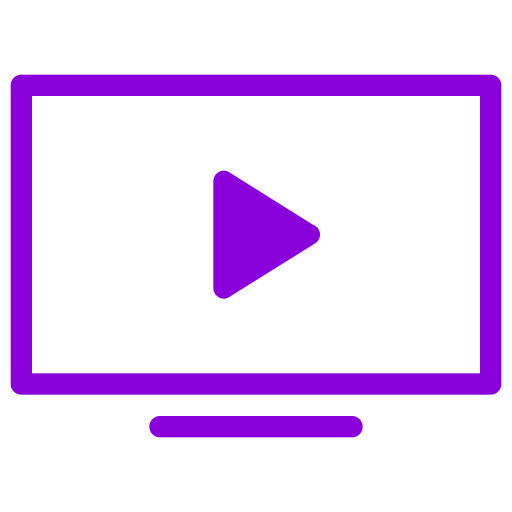 Icône vidéo violette