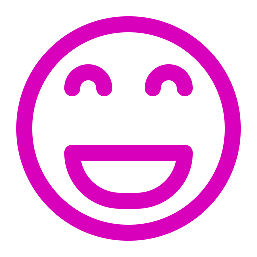 Symbole de visage souriant rose