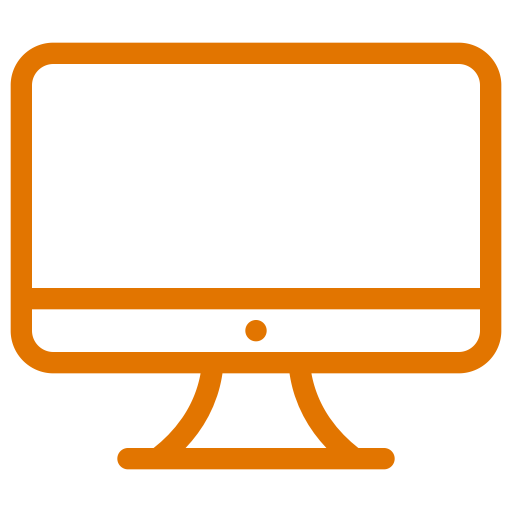 Icône d'ordinateur (symbole png) orange