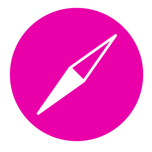 Icône Safari (symbole du logo png) rose