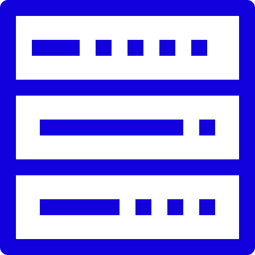 Symbole du serveur d'hébergement (icône png) bleu
