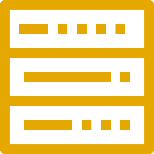 Symbole du serveur d'hébergement (icône png) jaune