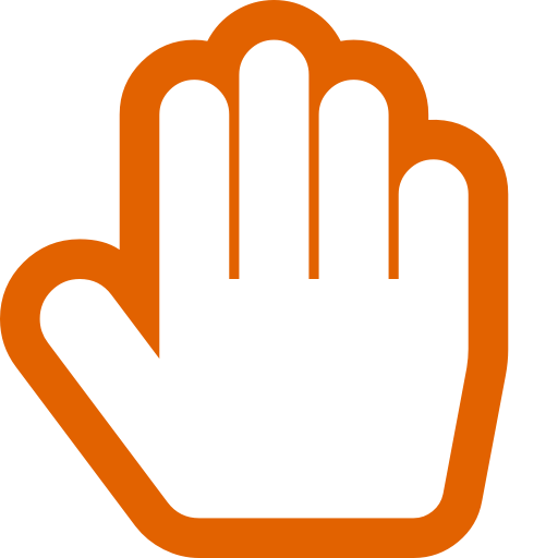 Symbole de la main orange (icône png)
