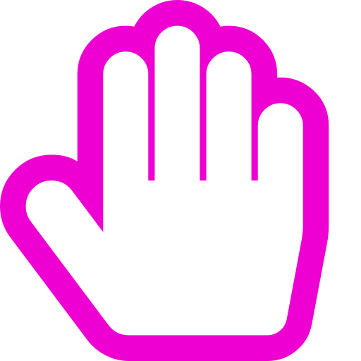 Symbole de la main rose (icône png)