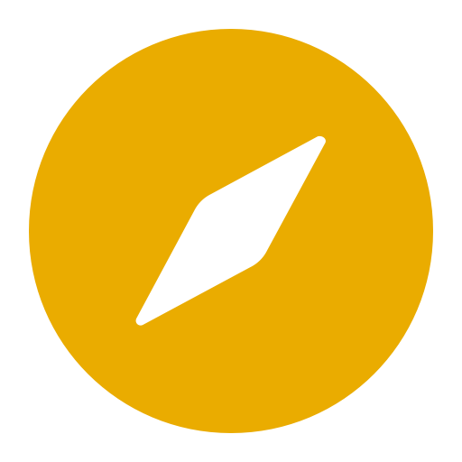 Symbole Safari (icône du logo png) jaune