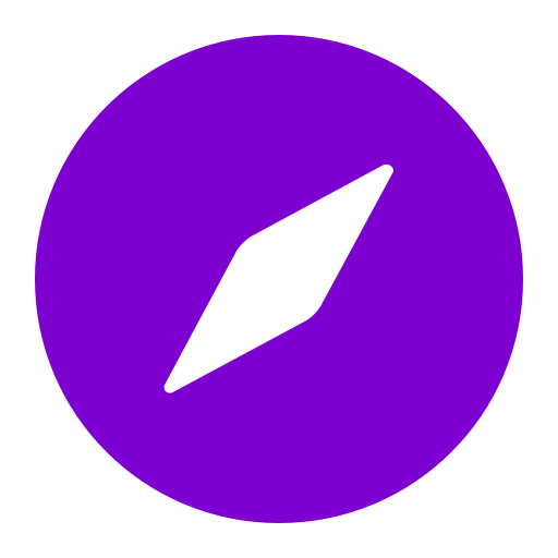 Symbole Safari (icône du logo png) violet