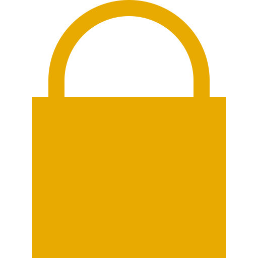Icône de cadenas jaune (symbole png)