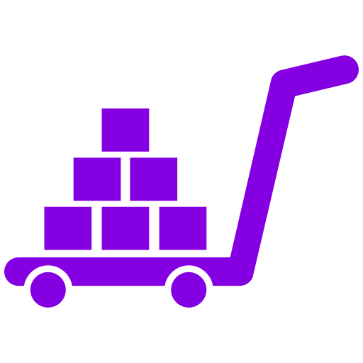 Icône de chariot de livraison violet (symbole png)