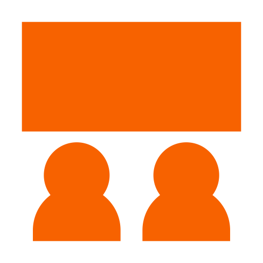 Icône de la salle de classe de l'école (symbole png) orange