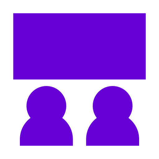Icône de la salle de classe de l'école (symbole png) violet