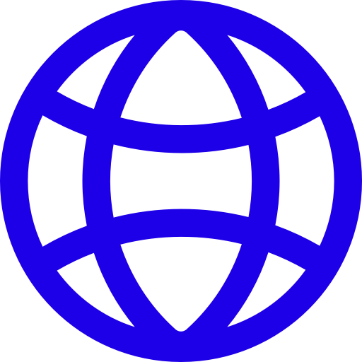 Icône de globe bleu (symbole png)