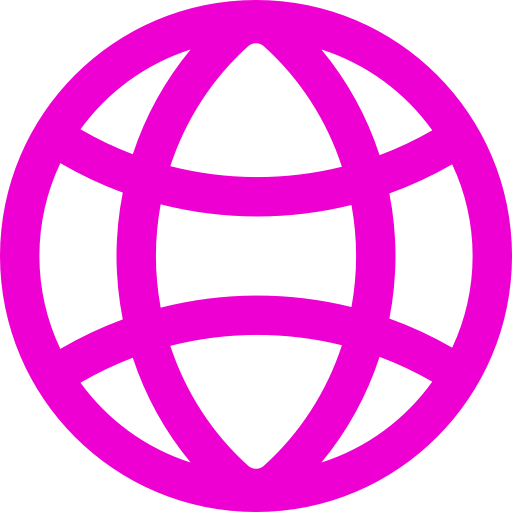 Icône de globe rose (symbole png)