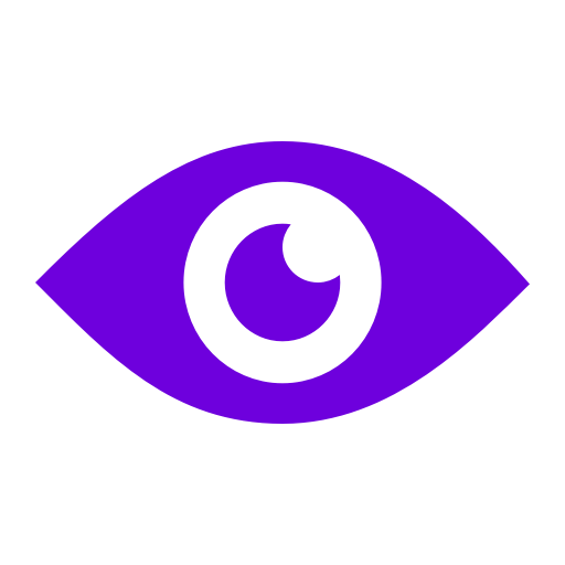 Icône oeil violet (symbole png)