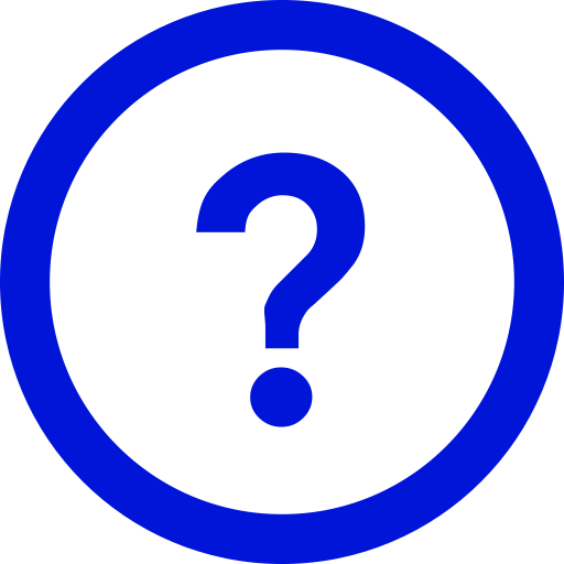 Icône de point d'interrogation et de question bleu (symbole png)