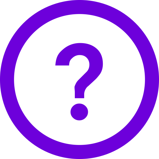 Icône de point d'interrogation et de question (symbole png) violet
