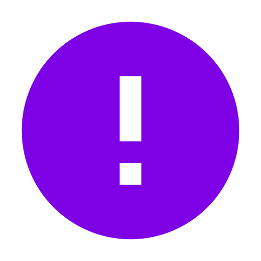 Symbole d'avertissement violet (icône png d'exclamation)