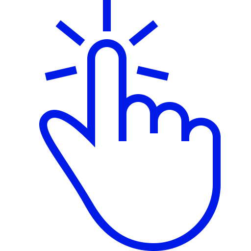 Icône de clic bleue (symbole png)