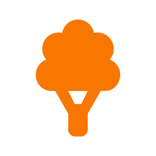 Icône de l'arbre (symbole png) orange