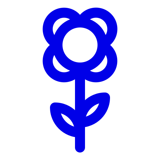 Icône fleur (symbole png) bleu