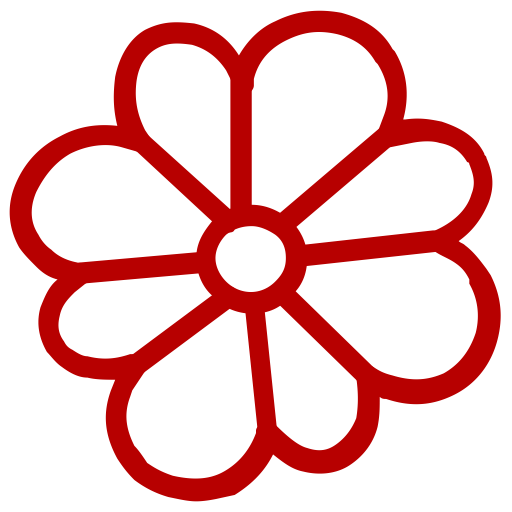 Icône fleur rouge (symbole png)