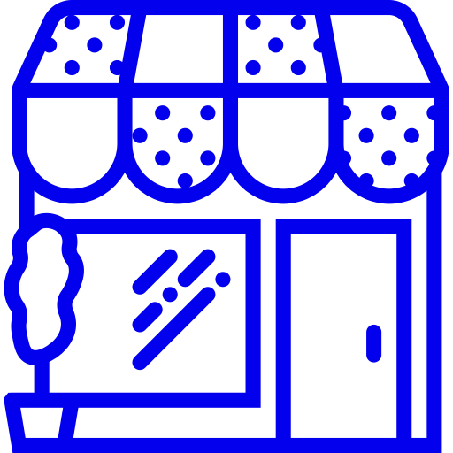 Icône de magasin bleu (symbole png)