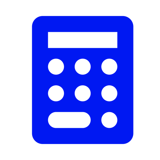 Icône de la calculatrice (symbole png) bleu