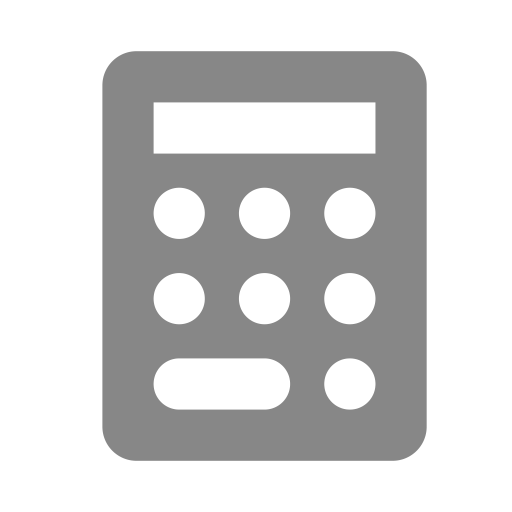 Icône de la calculatrice (symbole png) gris