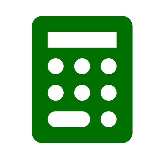 Icône de la calculatrice (symbole png) vert
