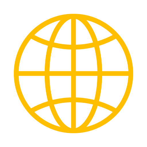 Icône du monde jaune (symbole png)