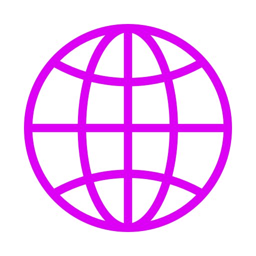 Icône du monde (symbole png) rose