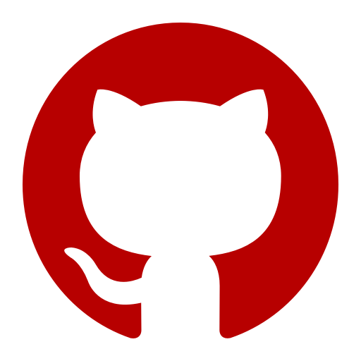 Icône Github (symbole du logo png) rouge