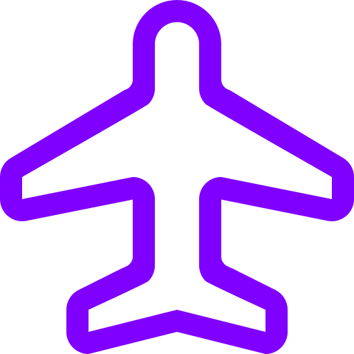 Symbole de voyage (symbole png) avion violet