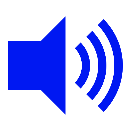 Icône de haut-parleur bleu (symbole png)
