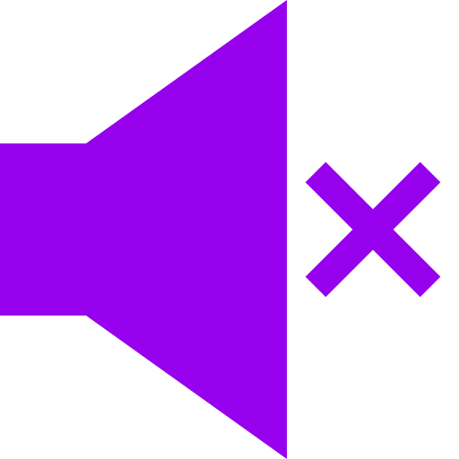 Icône du haut-parleur muet (symbole png) violet