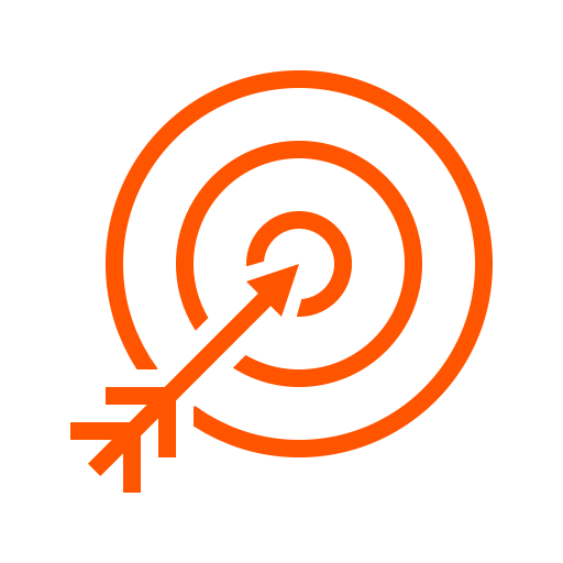 Icône cible (symbole png) orange