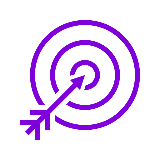 Icône cible (symbole png) violet