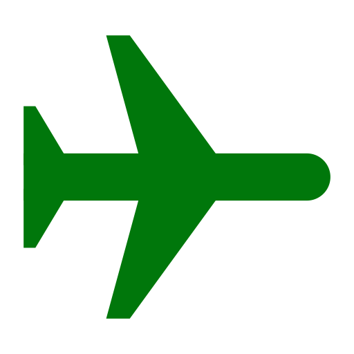 Icône de l'avion (symbole png) vert