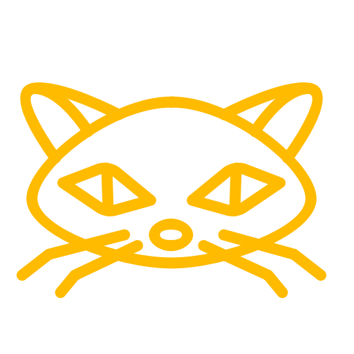 Icône de chat jaune (symbole png)