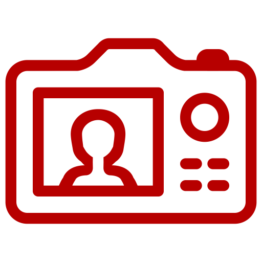 Icône de photo selfie (symbole png) rouge