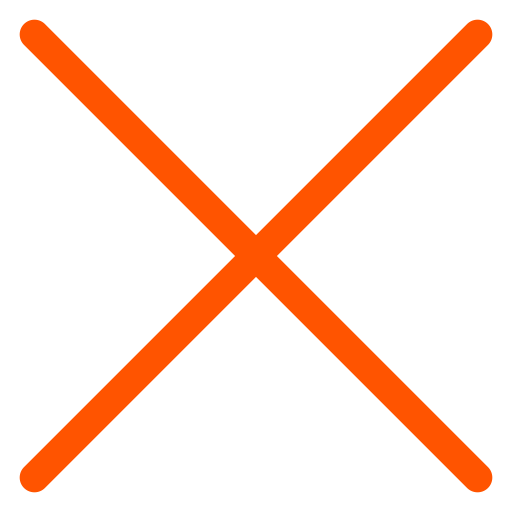 Icône X orange (symbole png)
