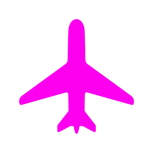 Symbole d'avion et de voyage (icône png) rose