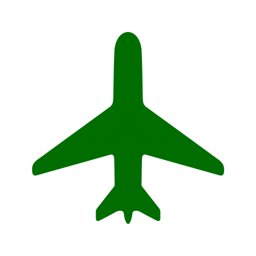 Symbole d'avion et de voyage (icône png) vert
