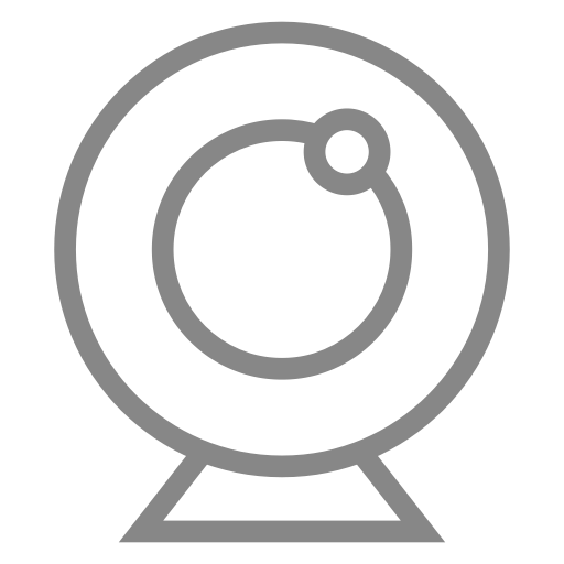 Symbole de webcam en direct (icône png) gris