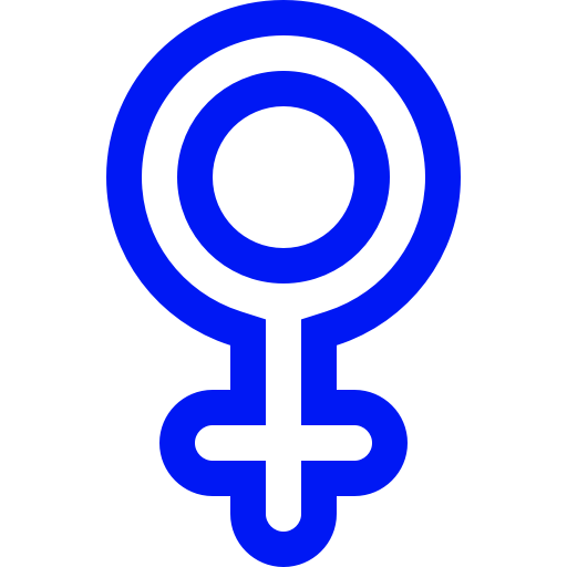 Icône femme femme (symbole png) bleu